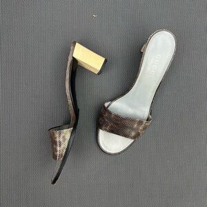 Gucci Snakeskin Bamboo Heel Slides